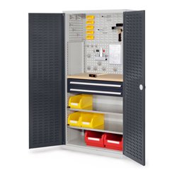 Kappes Schubladenschrank RasterPlan RAL 7035/7016 Mod. 24 Tür innen Schlitzplatten