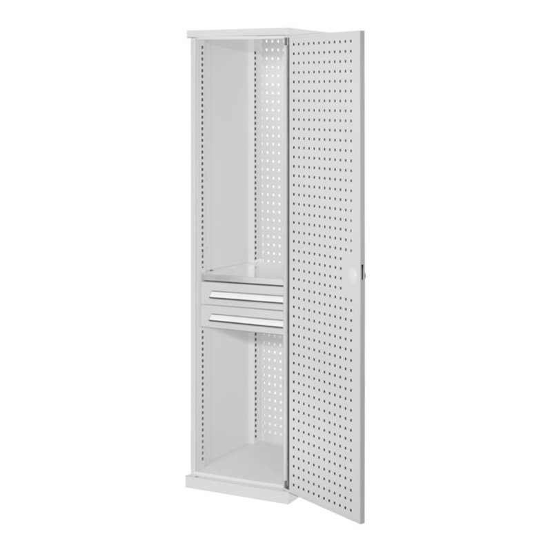 Kappes Schubladenschrank RasterPlan schmal RAL 7035 Mod. 4 Lochplattentür