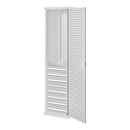 Kappes Schubladenschrank RasterPlan schmal RAL 7035 Mod. 6 Lochplattentür