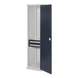 Kappes Schubladenschrank RasterPlan schmal RAL 7035/7016 Mod. 4 Lochplattentür