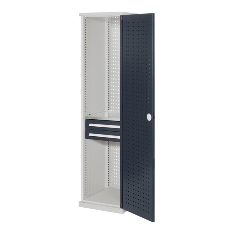 Kappes Schubladenschrank RasterPlan schmal RAL 7035/7016 Mod. 4 Lochplattentür