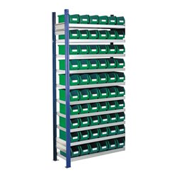 Kappes Steckregal RasterPlan mit Lagersichtkästen Mod. 10 2000 x 1000 x 300 mm AF RAL 5010