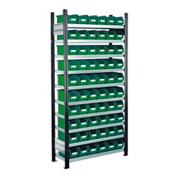 Kappes Steckregal RasterPlan mit Lagersichtkästen Mod. 10 2000 x 1000 x 300 mm GF RAL 7016