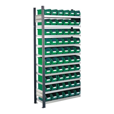 Kappes Steckregal RasterPlan mit Lagersichtkästen Mod. 10 2000 x 1000 x 300 mm AF RAL 7016