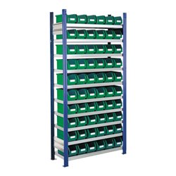 Kappes Steckregal RasterPlan mit Lagersichtkästen Mod. 10 2000 x 1000 x 300 mm GF RAL 5010