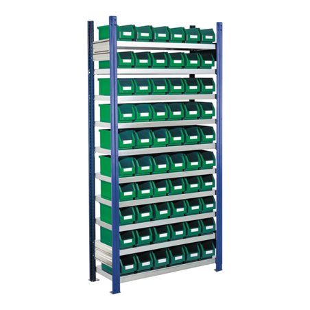 Kappes Steckregal RasterPlan mit Lagersichtkästen Mod. 10 2000 x 1000 x 300 mm GF RAL 5010