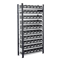 Kappes Steckregal RasterPlan mit Lagersichtkästen Mod. 11 2000 x 1000 x 300 mm GF RAL 7016