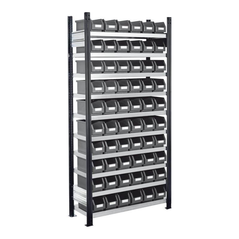 Kappes Steckregal RasterPlan mit Lagersichtkästen Mod. 11 2000 x 1000 x 300 mm GF RAL 7016