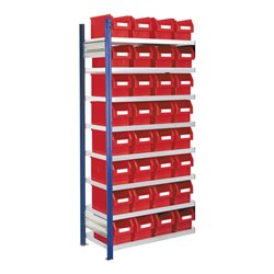 Kappes Steckregal RasterPlan mit Lagersichtkästen Mod. 12 2000 x 1000 x 400 mm AF RAL 5010