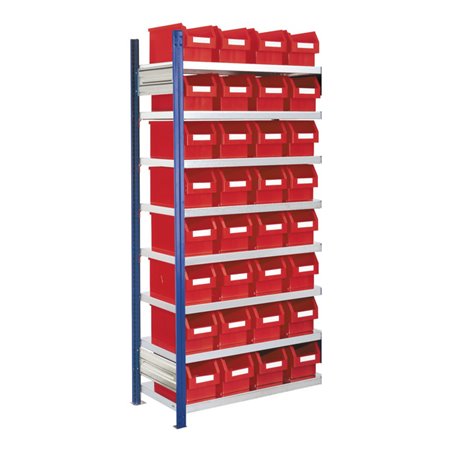 Kappes Steckregal RasterPlan mit Lagersichtkästen Mod. 12 2000 x 1000 x 400 mm AF RAL 5010