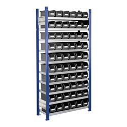 Kappes Steckregal RasterPlan mit Lagersichtkästen Mod. 11 2000 x 1000 x 300 mm GF RAL 5010