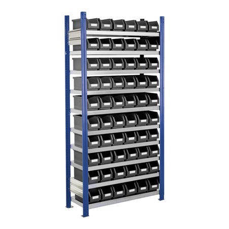 Kappes Steckregal RasterPlan mit Lagersichtkästen Mod. 11 2000 x 1000 x 300 mm GF RAL 5010