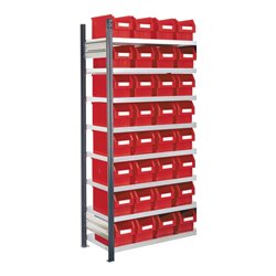 Kappes Steckregal RasterPlan mit Lagersichtkästen Mod. 12 2000 x 1000 x 400 mm AF RAL 7016