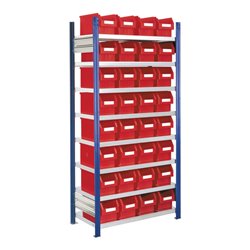 Kappes Steckregal RasterPlan mit Lagersichtkästen Mod. 12 2000 x 1000 x 400 mm GF RAL 5010