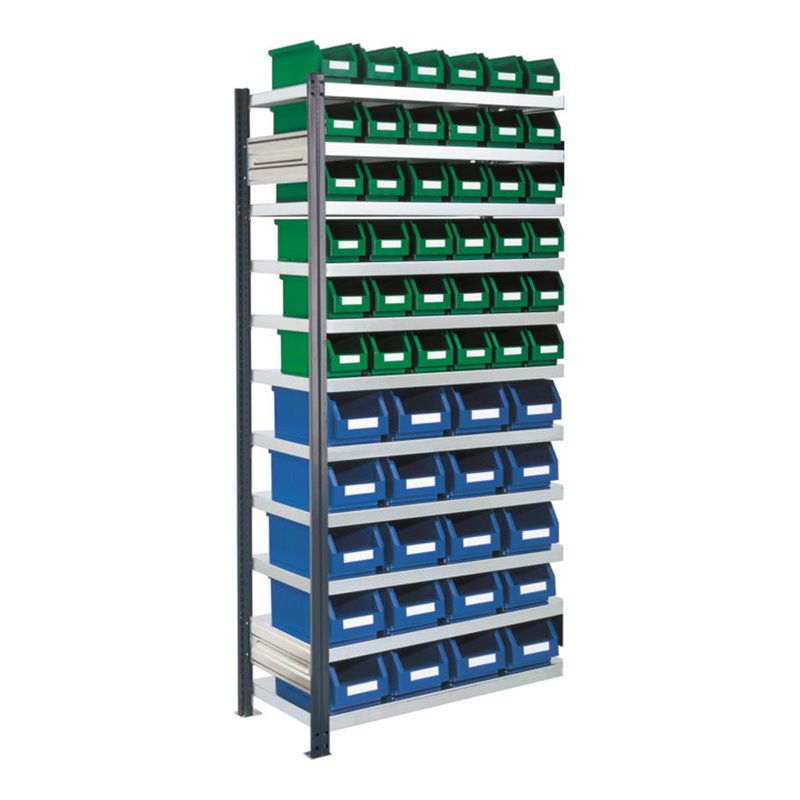 Kappes Steckregal RasterPlan mit Lagersichtkästen Mod. 14 2000 x 1000 x 400 mm AF RAL 7016