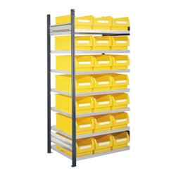 Kappes Steckregal RasterPlan mit Lagersichtkästen Mod. 15 2000 x 1000 x 600 mm AF RAL 7016