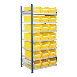 Kappes Steckregal RasterPlan mit Lagersichtkästen Mod. 15 2000 x 1000 x 600 mm AF RAL 5010