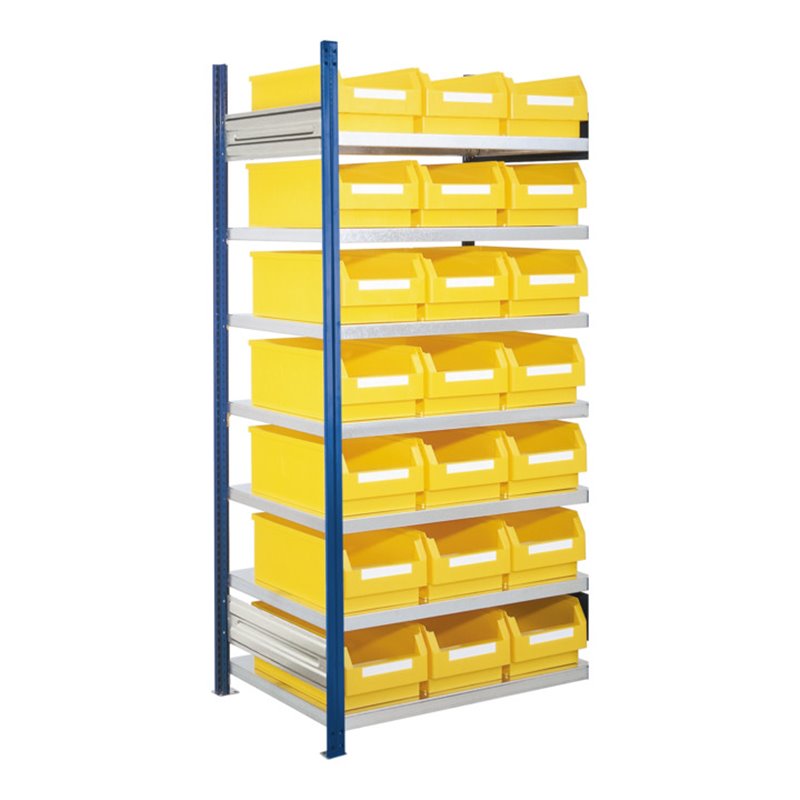 Kappes Steckregal RasterPlan mit Lagersichtkästen Mod. 15 2000 x 1000 x 600 mm AF RAL 5010