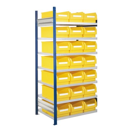 Kappes Steckregal RasterPlan mit Lagersichtkästen Mod. 15 2000 x 1000 x 600 mm AF RAL 5010