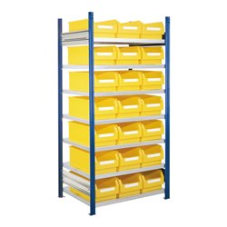 Kappes Steckregal RasterPlan mit Lagersichtkästen Mod. 15 2000 x 1000 x 600 mm GF RAL 5010