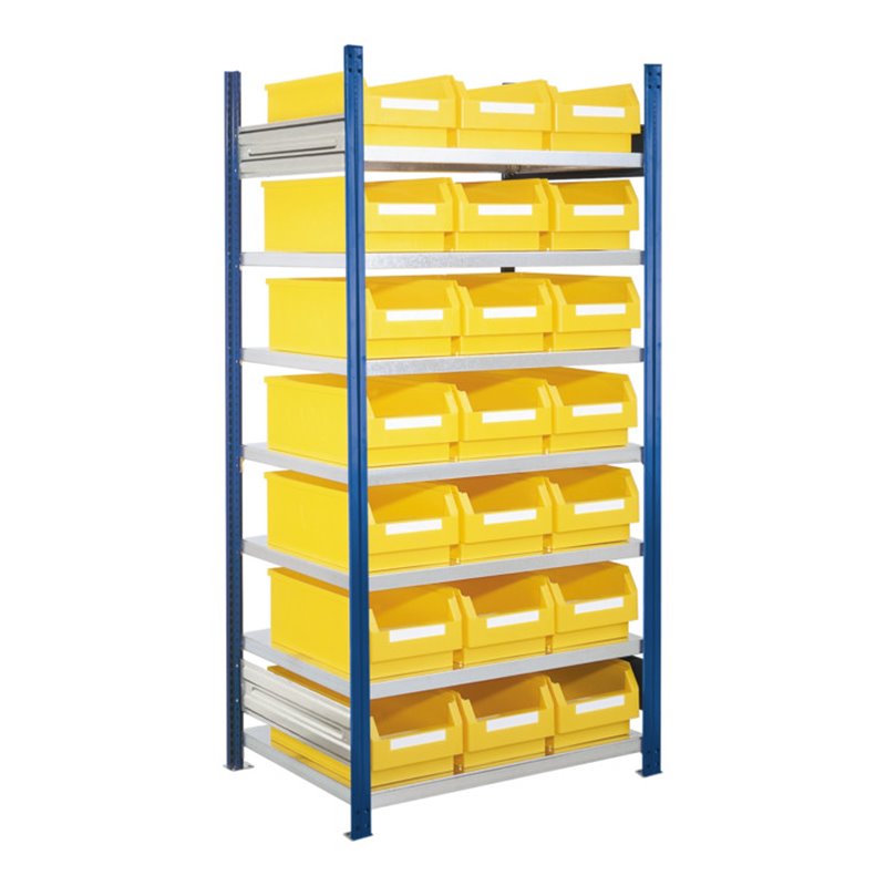 Kappes Steckregal RasterPlan mit Lagersichtkästen Mod. 15 2000 x 1000 x 600 mm GF RAL 5010