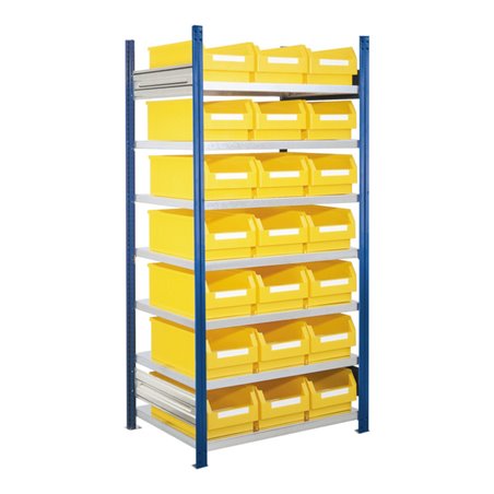 Kappes Steckregal RasterPlan mit Lagersichtkästen Mod. 15 2000 x 1000 x 600 mm GF RAL 5010