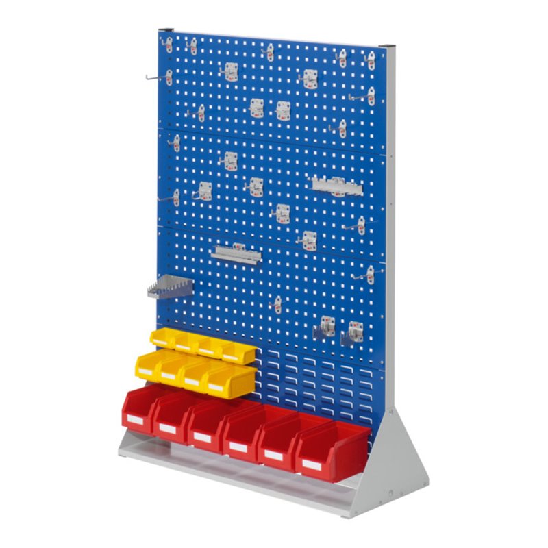 Kappes Stellwand RasterPlan Gr. 4 doppelseitig RAL 7035/5010 mit Ausstattung 2