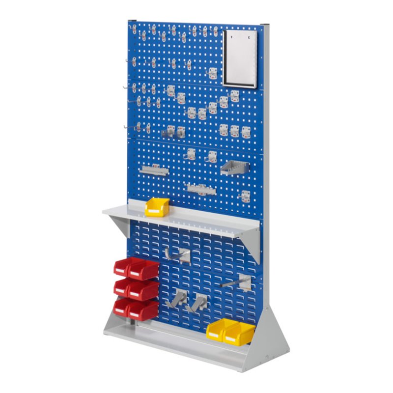 Kappes Stellwand RasterPlan Gr. 5 doppelseitig RAL 7035/5010 mit Ausstattung 2