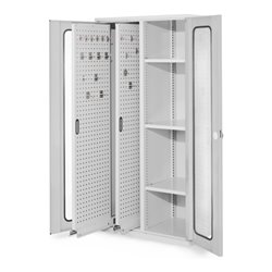 Kappes Vertikalschrank RasterPlan Mod. 80 RAL 7035 Sichtfenstertür mit Ausstattung