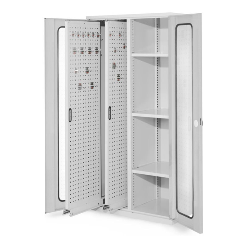 Kappes Vertikalschrank RasterPlan Mod. 80 RAL 7035 Sichtfenstertür mit Ausstattung