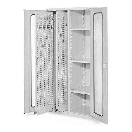 Kappes Vertikalschrank RasterPlan Mod. 80 RAL 7035 Sichtfenstertür mit Ausstattung