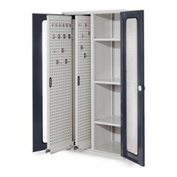 Kappes Vertikalschrank RasterPlan Mod. 80 RAL 7035/7016 Sichtfenstertür mit Ausstattung