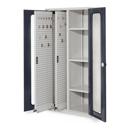 Kappes Vertikalschrank RasterPlan Mod. 80 RAL 7035/7016 Sichtfenstertür mit Ausstattung