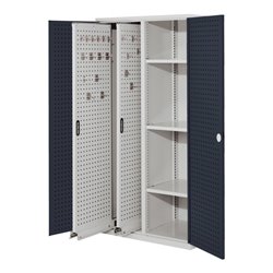 Kappes Vertikalschrank RasterPlan Mod. 80 RAL 7035/7016 Tür innen Lochplatten mit Ausstattung