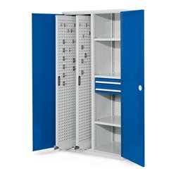 Kappes Vertikalschrank RasterPlan Mod. 81 RAL 7035/5010 Doppelwandtür mit Ausstattung