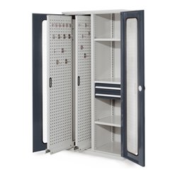Kappes Vertikalschrank RasterPlan Mod. 81 RAL 7035/7016 Sichtfenstertür mit Ausstattung