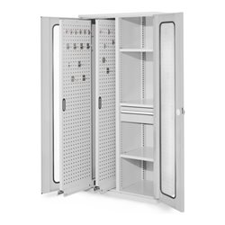 Kappes Vertikalschrank RasterPlan Mod. 82 RAL 7035 Sichtfenstertür mit Ausstattung