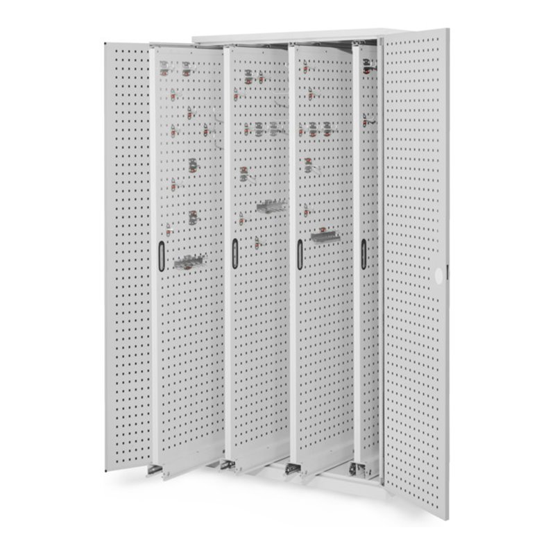 Kappes Vertikalschrank RasterPlan Mod. 83 RAL 7035 Tür innen Lochplatten. mit Ausstattung