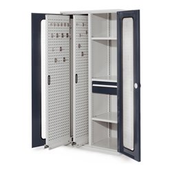 Kappes Vertikalschrank RasterPlan Mod. 82 RAL 7035/7016 Sichtfenstertür mit Ausstattung