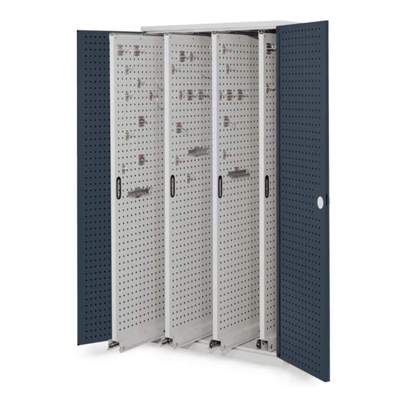 Kappes Vertikalschrank RasterPlan Mod. 83 RAL 7035/7016 Tür innen Lochplatten mit Ausstattung