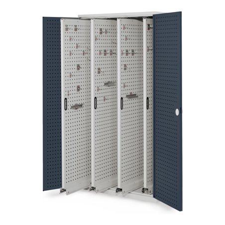 Kappes Vertikalschrank RasterPlan Mod. 83 RAL 7035/7016 Tür innen Lochplatten mit Ausstattung