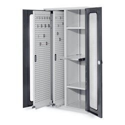 Kappes Vertikalschrank RasterPlan Mod. 84 RAL 7035/7016 Sichtfenstertür mit Ausstattung