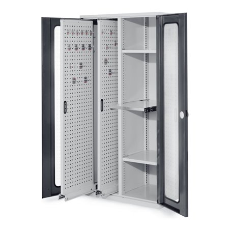 Kappes Vertikalschrank RasterPlan Mod. 84 RAL 7035/7016 Sichtfenstertür mit Ausstattung