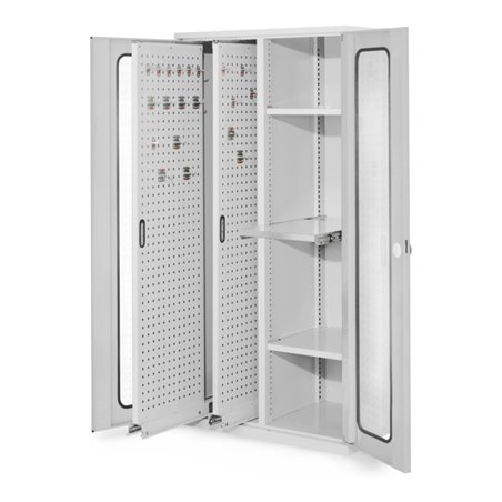 Kappes Vertikalschrank RasterPlan Mod. 84 RAL 7035 Sichtfenstertür mit Ausstattung