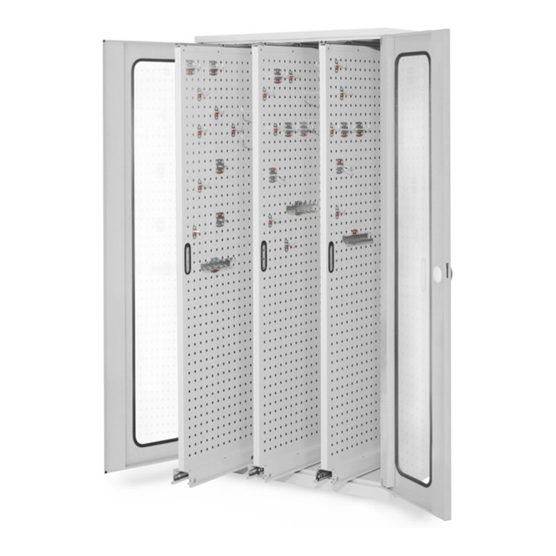 Kappes Vertikalschrank RasterPlan Mod. 85 RAL 7035 Sichtfenstertür mit Ausstattung