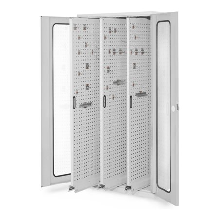 Kappes Vertikalschrank RasterPlan Mod. 85 RAL 7035 Sichtfenstertür mit Ausstattung