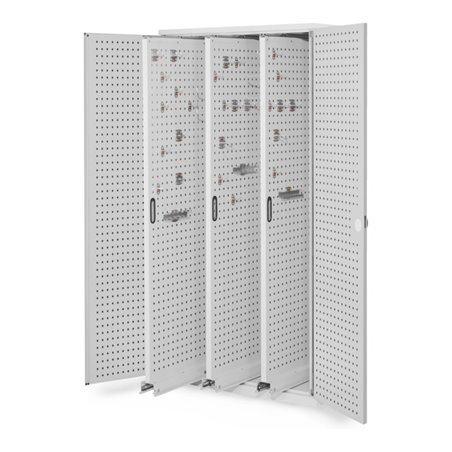 Kappes Vertikalschrank RasterPlan Mod. 85 RAL 7035 Tür innen Lochplatten mit Ausstattung