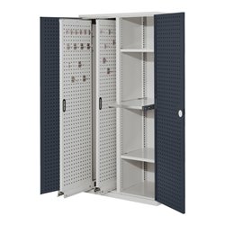 Kappes Vertikalschrank RasterPlan Mod. 84 RAL 7035/7016 Tür innen Lochplatten mit Ausstattung