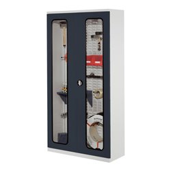 Kappes Werkstückschrank RasterPlan mit Schlitzplattenrückwand RAL 7035/7016 Sichtfenstertüren