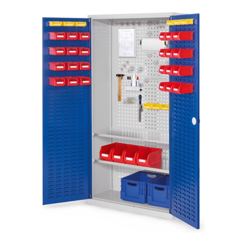 Kappes Werkzeugschrank RasterPlan Mod. 5 T410 mm RAL 7035/5010 Türen innen Schlitzplatten